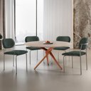 Ver imagem 1 de Sala de Jantar Mesa Ballare Tampo 135cm Texturizado com 4 Cadeiras Marchezine Moderna Mobilia