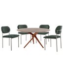 Ver imagem 2 de Sala de Jantar Mesa Ballare Tampo 135cm Texturizado com 4 Cadeiras Marchezine Moderna Mobilia
