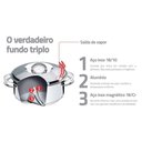 Ver imagem 3 de Caldeirão Tramontina Solar 28 Cm 11,9 L Aço Inox Fundo Triplo 62505280