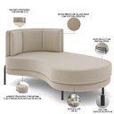 Ver imagem 3 de Sofá Chaise Longue Sala de Estar Living Lucca Direito D02 Veludo Bege C-309 - Lyam Decor