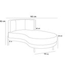 Ver imagem 5 de Sofá Chaise Longue Sala de Estar Living Lucca Direito D02 Veludo Bege C-309 - Lyam Decor