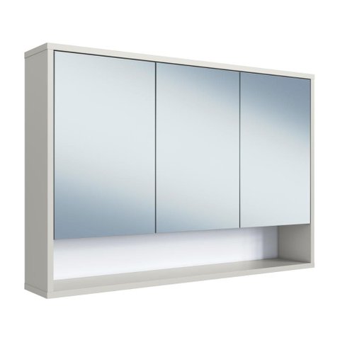 Espelheiras  Armário de Banheiro com Espelho 90cm 3 Portas 1 Nicho Ba1095Ar Arenas - Art In Móveis
