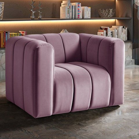 Poltrona Decorativa Mona Retrô Moderna Sala de Estar Roxo