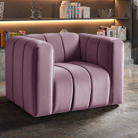 Poltrona Decorativa Retrô Moderna Sala de Estar Roxo