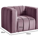 Ver imagem 3 de Poltrona Decorativa Mona Retrô Moderna Sala de Estar Roxo