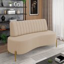 Ver imagem 2 de Sofá 2 Lugares Living 160cm Pé Ferro Dourado Maraú Linho Bege K01 - D'Rossi
