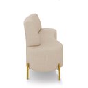 Ver imagem 6 de Sofá 2 Lugares Living 160cm Pé Ferro Dourado Maraú Linho Bege K01 - D'Rossi