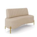 Ver imagem 1 de Sofá 2 Lugares Living 160cm Pé Ferro Dourado Maraú Linho Bege K01 - D'Rossi