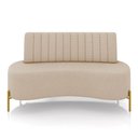 Ver imagem 5 de Sofá 2 Lugares Living 160cm Pé Ferro Dourado Maraú Linho Bege K01 - D'Rossi