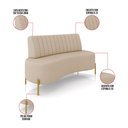 Ver imagem 3 de Sofá 2 Lugares Living 160cm Pé Ferro Dourado Maraú Linho Bege K01 - D'Rossi