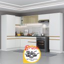 Ver imagem 1 de Armário Cozinha Completa Canto Veneza Mp2090 Multimóveis Branco + Brinde Jogo de Panelas Tramontina