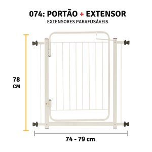 Grade de Porta Portão Retrátil Pet Cães Criança 79 a 84 Cm: