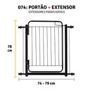 Ver imagem 2 de Grade de Porta Portão Retrátil Pet Cães Criança 79 a 84 Cm: