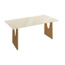 Ver imagem 4 de Mesa Multiuso Cozinha Mila Premium Madeira Maciça c/ Tampo Madeirado c/ Vidro 200x100cm Carvalho/