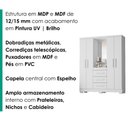 Ver imagem 5 de Guarda Roupa com Capela 4 Portas 3 Gavetas 148 cm Lyon Branco Rudk