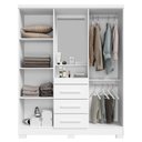 Ver imagem 4 de Guarda Roupa com Capela 4 Portas 3 Gavetas 148 cm Lyon Branco Rudk