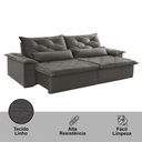 Ver imagem 2 de Sofá Melt 02 Módulos 80cm Br 25cm Meu Sofá Online A231 Linho Cinza Escuro