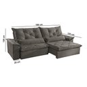 Ver imagem 6 de Sofá Melt 02 Módulos 80cm Br 25cm Meu Sofá Online A231 Linho Cinza Escuro