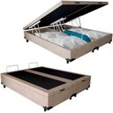 Ver imagem 1 de Base Box Bau Bipartido King Suede Premium Santo Box Bipartido 47x192x203:bege
