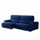 Ver imagem 2 de Sofá Retrátil e Reclinável Milão 3 Lugares Azul 3,10m Suede com Porta Copos Sofá Casa