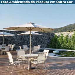 Ombrelone Central Paraty Bali Fratini 270 Cm (largura) sem Base em Alumínio Cinza Capa Poliéster - 4