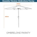 Ver imagem 5 de Ombrelone Central Paraty Bali Fratini 270 Cm (largura) sem Base em Alumínio Cinza Capa Poliéster