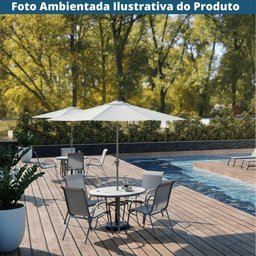 Ombrelone Central Paraty Bali Fratini 270 Cm (largura) sem Base em Alumínio Cinza Capa Poliéster - 3