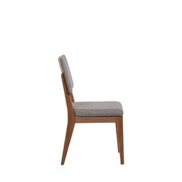 Conjunto de Jantar Mesa 184 Cm com Vidro 6 Cadeiras Ella - Natural C/ Mescla Cinza - 12