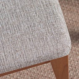 Conjunto de Jantar Mesa 184 Cm com Vidro 6 Cadeiras Ella - Natural C/ Mescla Cinza - 6