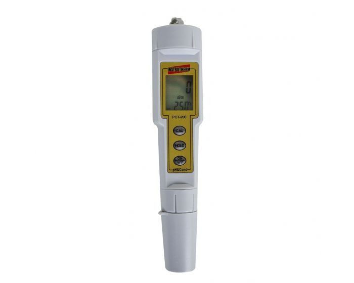 Medidor De Ph Digital Condutividade Ec Temperatura Tipo Caneta Pct-200 Hold Portátil Estojo Com Cert