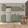 Cozinha Modulada 7 Peças com Mesa Victória Carvalho/menta - Móveis Arapongas - 2