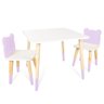 Kit Mesinha Mdf Infantil Urso com 2 Cadeiras - Lilás - 1