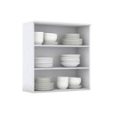 Ver imagem 4 de Armário Aéreo p/ Cozinha Americana 2 Portas de Vidro 80cm Cinza - Henn