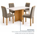Ver imagem 5 de Conjunto Sala de Jantar 4 Lugares Retangular Tampo Vidro MDF 120x80cm Mesa e Cadeiras Carol