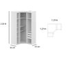 Guarda Roupa de Canto Obliquo Espelho 3 Portas Mdf Lotus Belmax:branco - 3