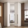 Guarda Roupa de Canto Obliquo Espelho 3 Portas Mdf Lotus Belmax:branco - 2
