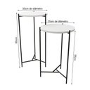 Ver imagem 2 de Mesa Lateral Redonda Áquila Preta Tampo Branco - Cor: Branco