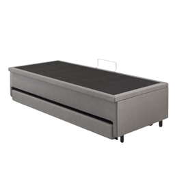 Bicama Box com Baú Solteiro Courino Linho Cinza 88x188 com Colchão Auxiliar Ecoflex - 10