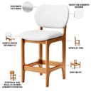 Ver imagem 4 de Kit 04 Banquetas Baixa Bar Cozinha E Sala De Jantar Fixa Betta L02 Imbuia Facto Branco - Lyam Decor