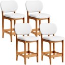 Ver imagem 1 de Kit 04 Banquetas Baixa Bar Cozinha E Sala De Jantar Fixa Betta L02 Imbuia Facto Branco - Lyam Decor