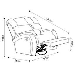 Poltrona do Papai Reclinável Kalie Glider Giratória Massagem Fh9 Pu Marrom Brilho - Mpozenato - 4