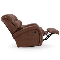Poltrona do Papai Reclinável Kalie Glider Giratória Massagem Fh9 Pu Marrom Brilho - Mpozenato - 2