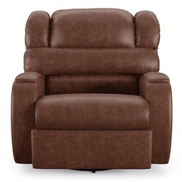 Poltrona do Papai Reclinável Kalie Glider Giratória Massagem Fh9 Pu Marrom Brilho - Mpozenato - 9