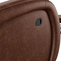 Poltrona do Papai Reclinável Kalie Glider Giratória Massagem Fh9 Pu Marrom Brilho - Mpozenato - 10
