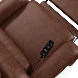 Poltrona do Papai Reclinável Kalie Glider Giratória Massagem Fh9 Pu Marrom Brilho - Mpozenato - 7
