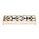 Ver imagem 1 de Bandeja Decorativa Retangular em Metal Dourado com Espelho 27cm 20140 Mart
