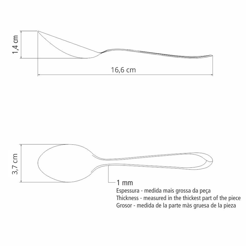 KIT - 24 Colheres de Sobremesa Luxo Laguna em Aço Inox CSITOP - Tramontina - 4