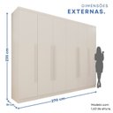 Ver imagem 4 de Guarda-Roupa Casal com 6 Portas e 6 Gavetas Angra Espresso Móveis Branco/Arenas