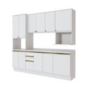 Ver imagem 2 de Armário de Cozinha Compacta Nicho Micro-ondas 100% Mdf 250cm Branco Celeste Kappesberg