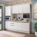Ver imagem 1 de Armário de Cozinha Compacta Nicho Micro-ondas 100% Mdf 250cm Branco Celeste Kappesberg